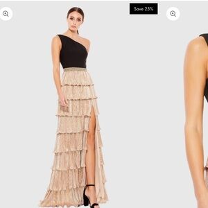 Elegant Black and Brown Tiered Skirt